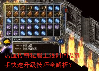 热血传奇私服上线时间及新手快速升级技巧全解析? 热血传奇私服上线时间及新手快速升级技巧全解析?