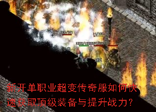 新开单职业超变传奇服如何快速获取顶级装备与提升战力? 新开单职业超变传奇服如何快速获取顶级装备与提升战力?