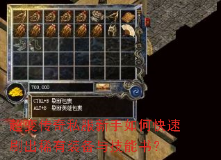 超变传奇私服新手如何快速刷出稀有装备与技能书? 超变传奇私服新手如何快速刷出稀有装备与技能书?