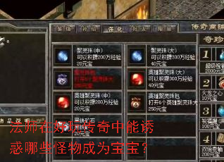 法师在好玩传奇中能诱惑哪些怪物成为宝宝? 法师在好玩传奇中能诱惑哪些怪物成为宝宝?