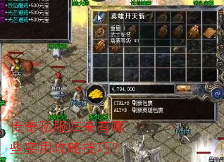 传奇私服归来有哪些实用攻略技巧? 传奇私服归来有哪些实用攻略技巧?