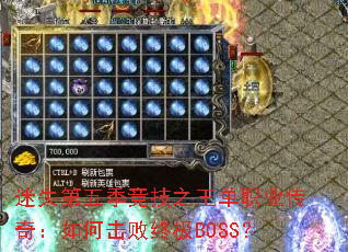 迷失第五季竞技之王单职业传奇:如何击败终极BOSS? 迷失第五季竞技之王单职业传奇:如何击败终极BOSS?