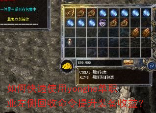 如何快速使用yonghe单职业左侧回收命令提升装备收益? 如何快速使用yonghe单职业左侧回收命令提升装备收益?