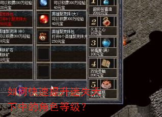 如何快速提升迷失天下中的角色等级? 如何快速提升迷失天下中的角色等级?