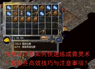 传奇sf法师如何快速练成兽灵术?有哪些高效技巧与注意事项? 传奇sf法师如何快速练成兽灵术?有哪些高效技巧与注意事项?