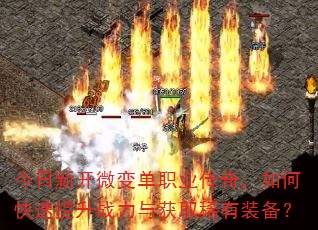 今日新开微变单职业传奇,如何快速提升战力与获取稀有装备? 今日新开微变单职业传奇,如何快速提升战力与获取稀有装备?