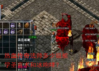 热血传奇法师多少级能学圣言术和冰咆哮? 热血传奇法师多少级能学圣言术和冰咆哮?