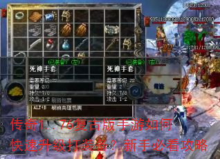 传奇1..76复古版手游如何快速升级打装备?新手必看攻略 传奇1..76复古版手游如何快速升级打装备?新手必看攻略