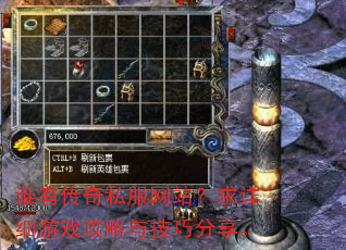 谁有传奇私服网站?求详细游戏攻略与技巧分享。 谁有传奇私服网站?求详细游戏攻略与技巧分享。