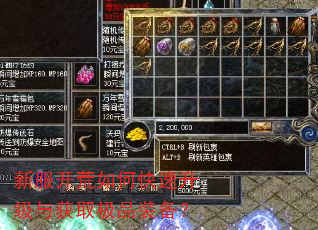 新服开荒如何快速升级与获取极品装备? 新服开荒如何快速升级与获取极品装备?
